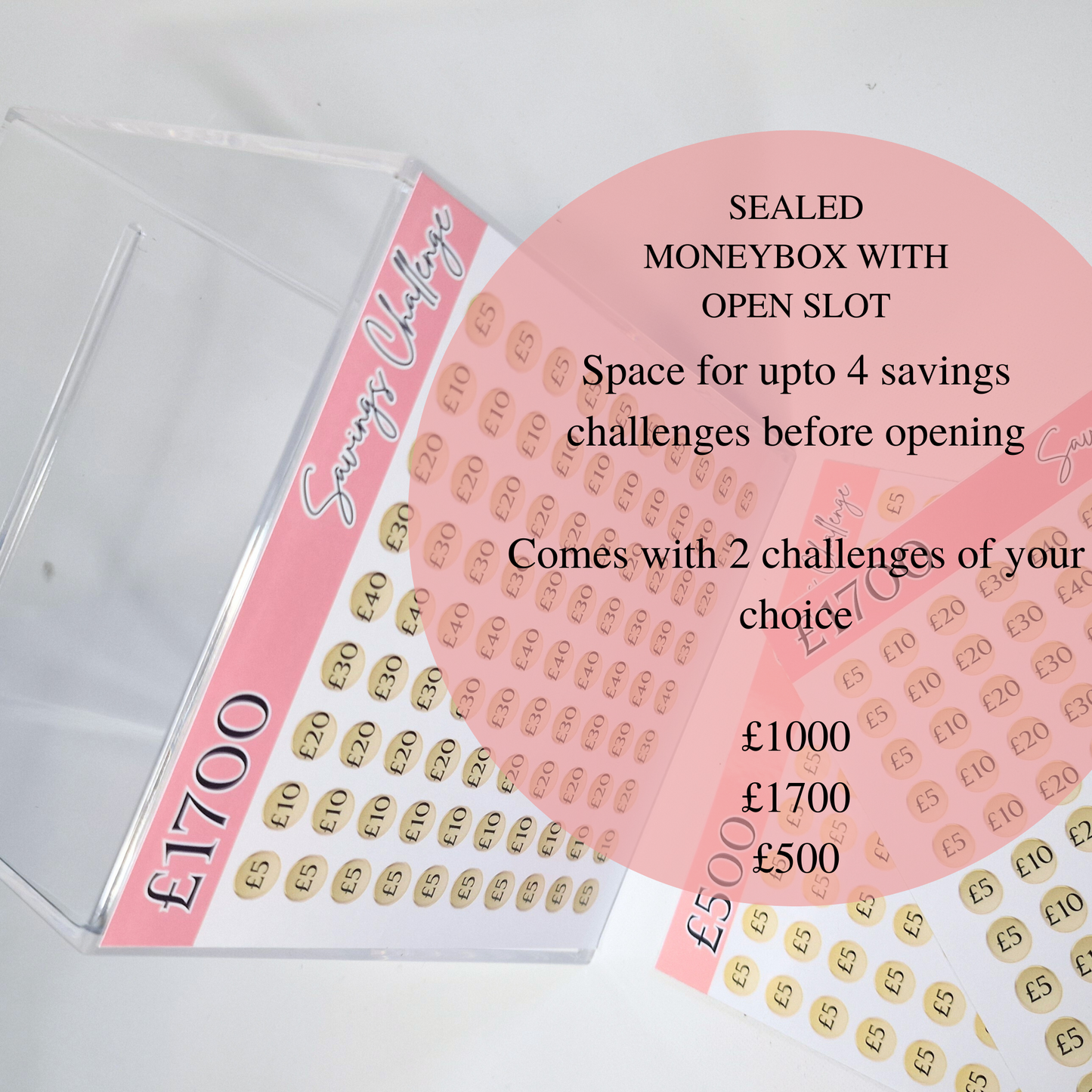 Sealed acrylic money saving box