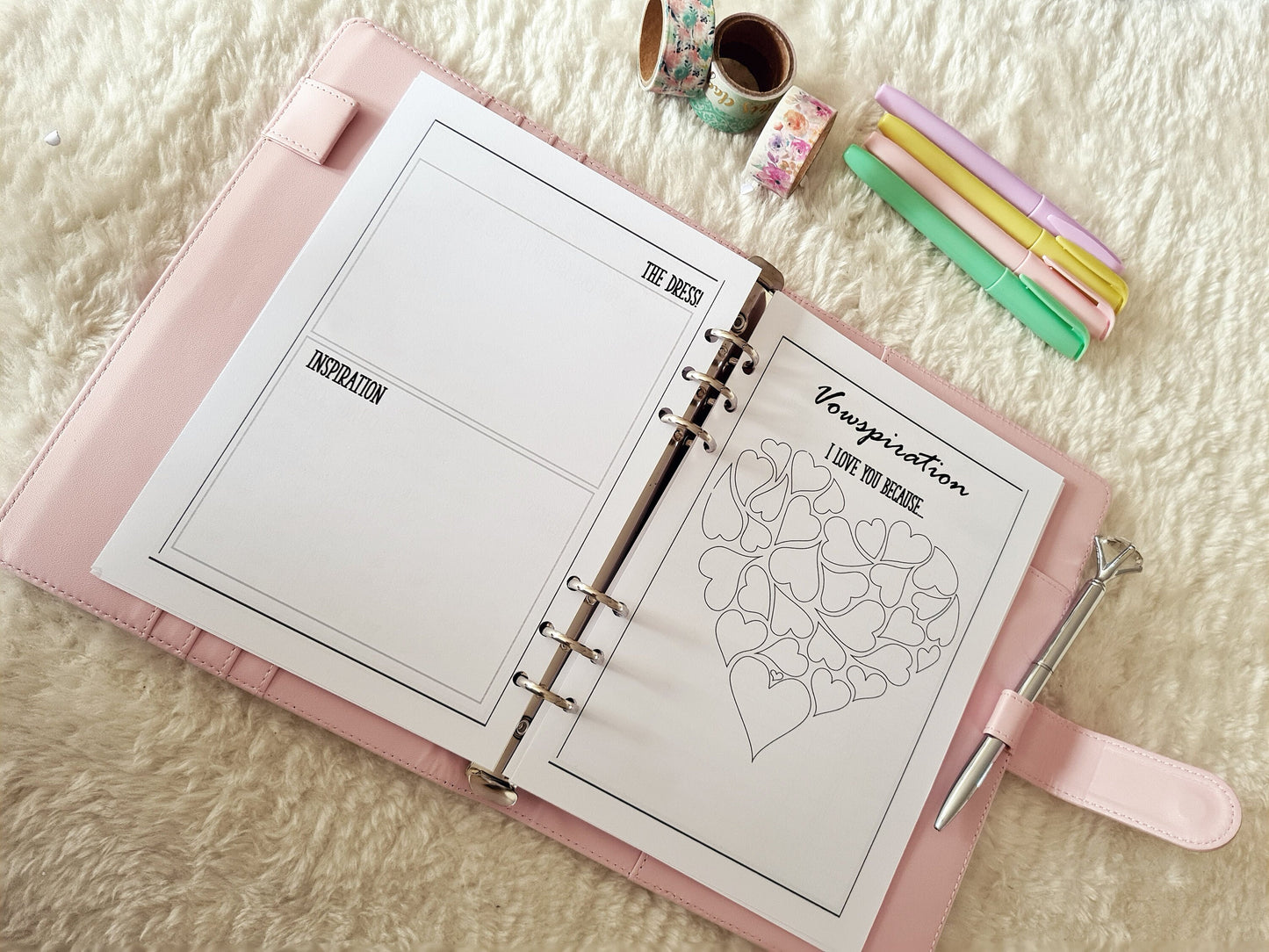 Personalised wedding planning a5 planner inserts | Plan your wedding from seating to the guestlists with a wedding countdown