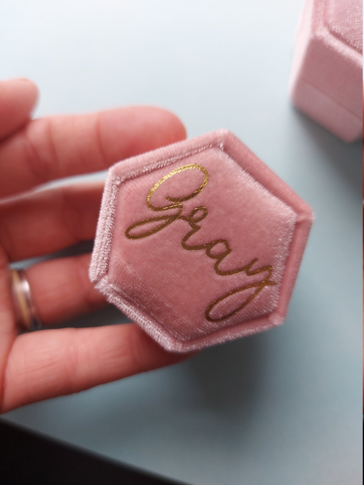 Velvet Wedding Ring Box with Double Ring Slot | Ring Bearer Box or Engagement Ring Box Perfect for Proposal & Wedding Ceremony