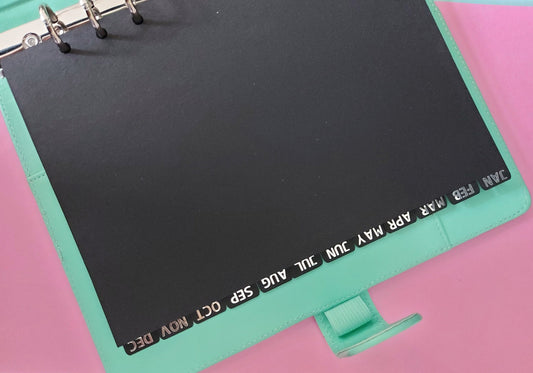 A5 SIDE TABBED Dividers | 5 or 12 Custom Tabs for A5 Organiser | Thick 200GSM Card