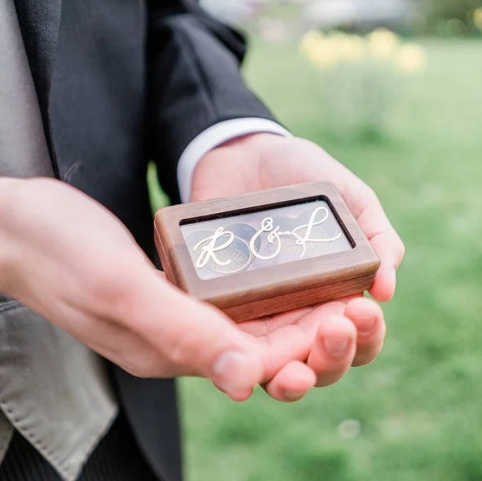 Custom Wedding Ring Box, Wood Ring Box, Engagement Ring Box, Ring Bearer Ring Box, Ring Box Holder, Proposal Ring Box, Wedding Ring Box