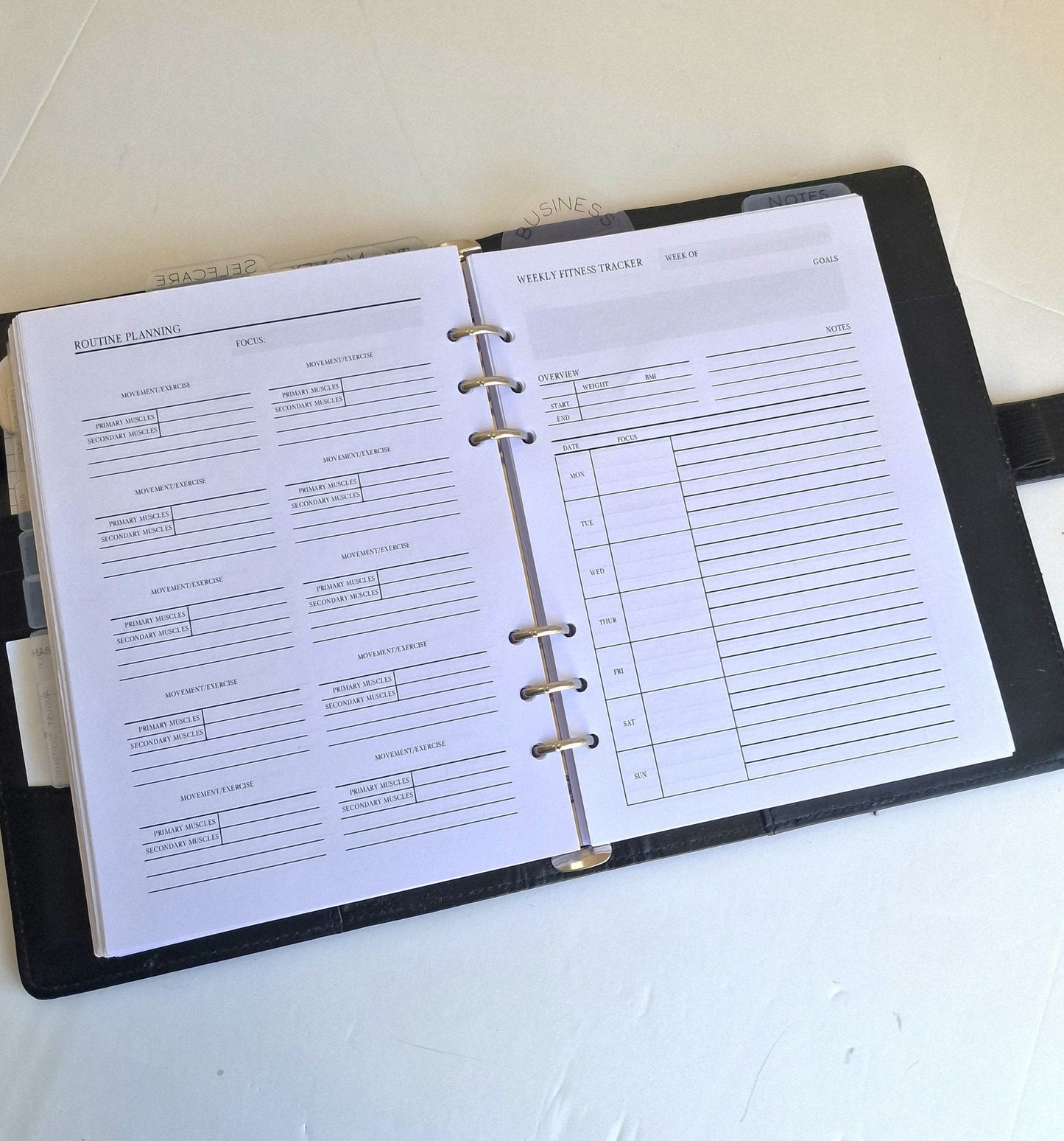 PRINTED HEALTH & FITNESS planner inserts for gym Home training | A5 Size | Personal training, fitness goals, routine planning 12 week steps