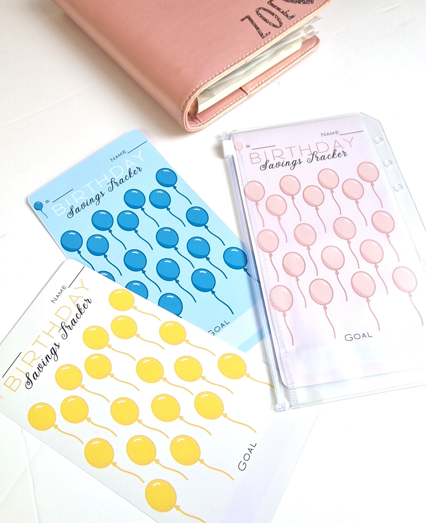 Birthday savings challenge | A6 Savings Challenge Tracker Inserts for Cash Saving Birthdays