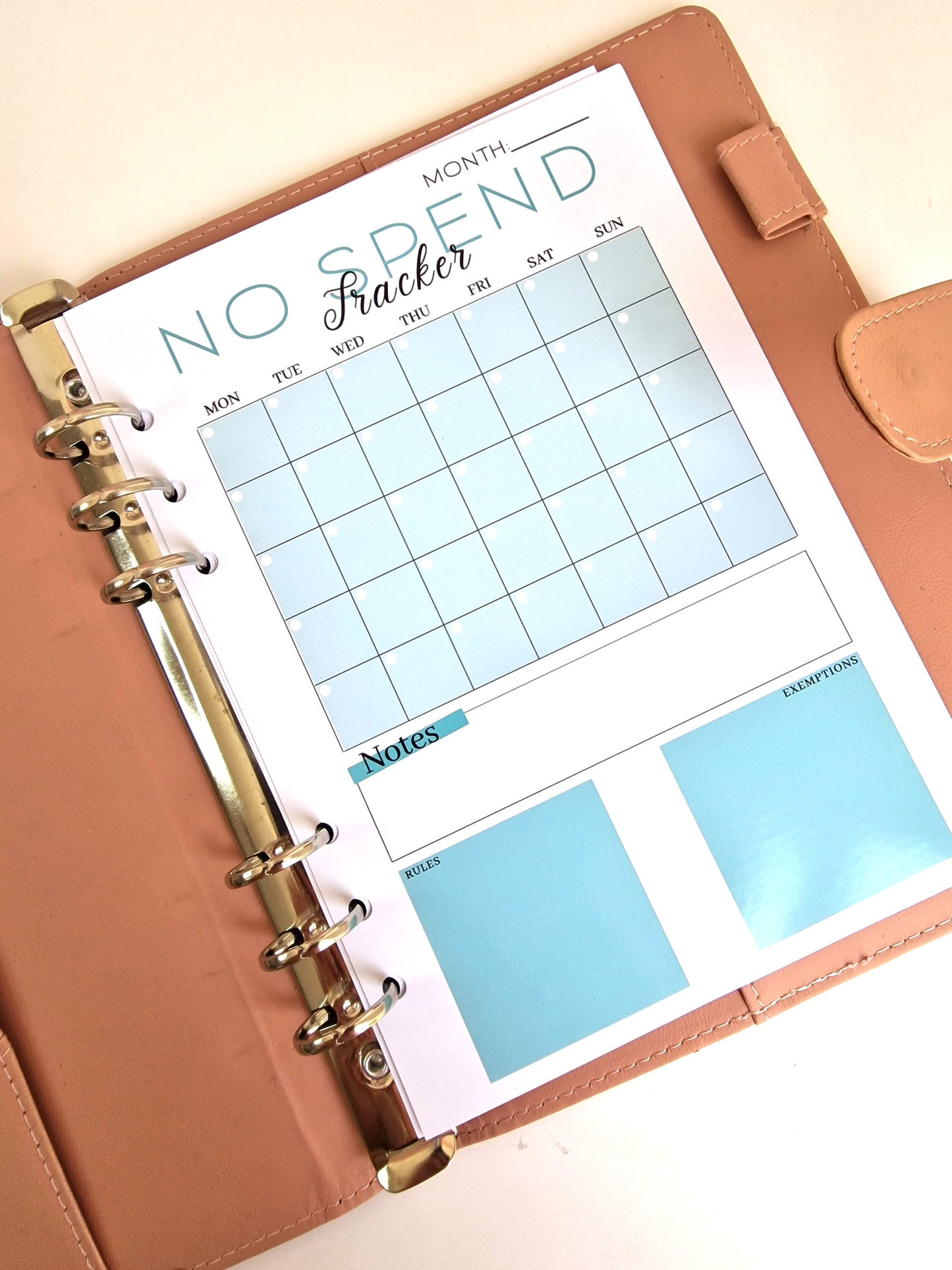 No spend tracker Pack of 3 | Money Saving Challenge for A6/A5/A4 Planner for Monthly No Spend tracking 3 Months