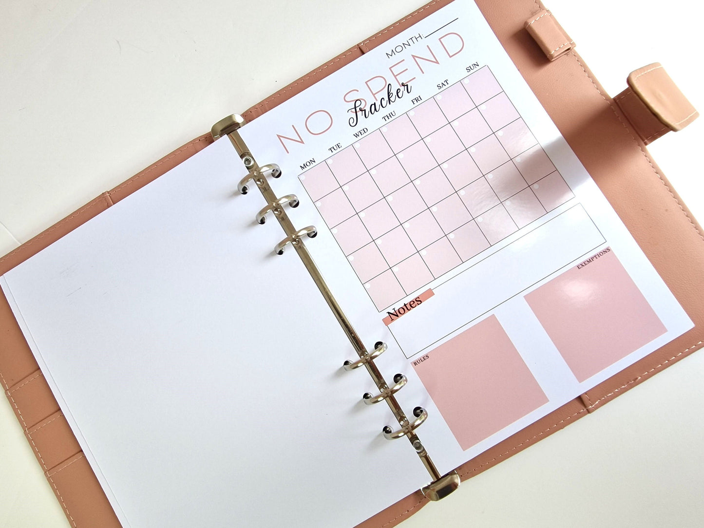 No spend tracker Pack of 3 | Money Saving Challenge for A6/A5/A4 Planner for Monthly No Spend tracking 3 Months