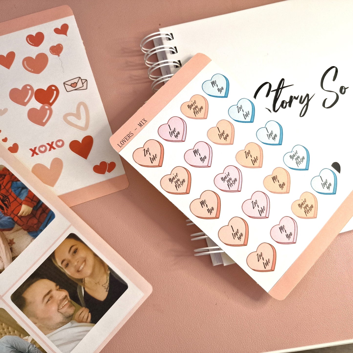 Personalised stickers for scrapbooking | Personalised couple love scrapbook pictures | Memory DIY Craft Special Occasion Wedding Birthday