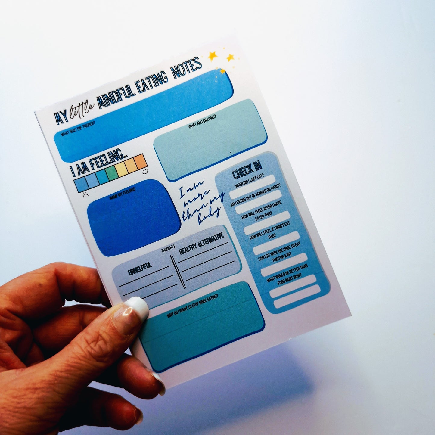 My Little Mental Health Notepad | Mindful Eating Desk Planner Pad | Self Aware Notebook Tear away Pages