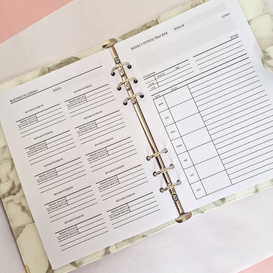 PRINTED HEALTH & FITNESS planner inserts for gym Home training | A5 Size | Personal training, fitness goals, routine planning 12 week steps