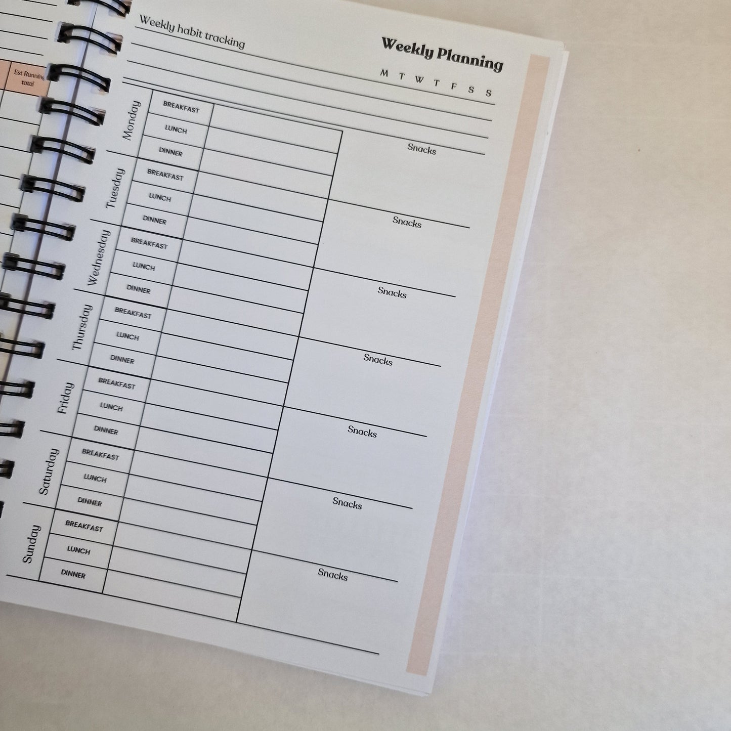 Food planning diary notebook | Weekly meal planner | Daily food diary | SW Calorie counting Planner Diet tracker weightloss