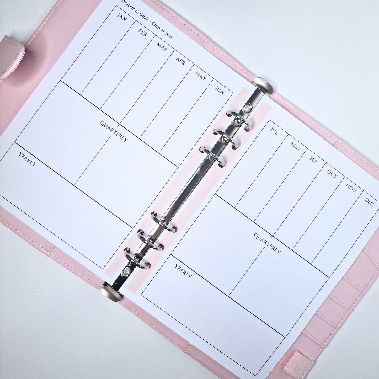 Project and Goal planning binder inserts | a5 inserts for planning and tracking goals and progress