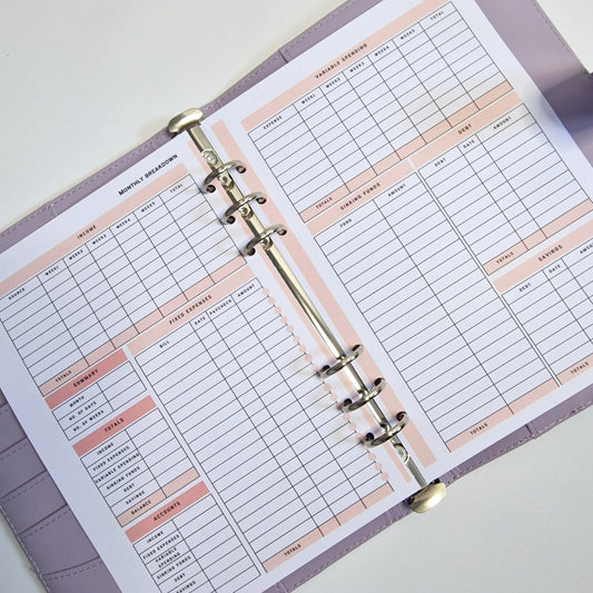 Monthly Budget Planner | a5 inserts for planning & tracking monthly budgets, sinking funds, savings and debt | 3 months printed insert