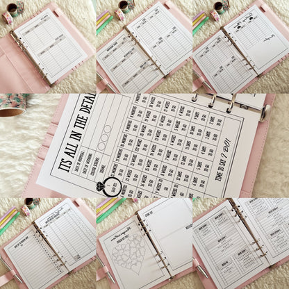 Personalised wedding planning a5 planner inserts | Plan your wedding from seating to the guestlists with a wedding countdown