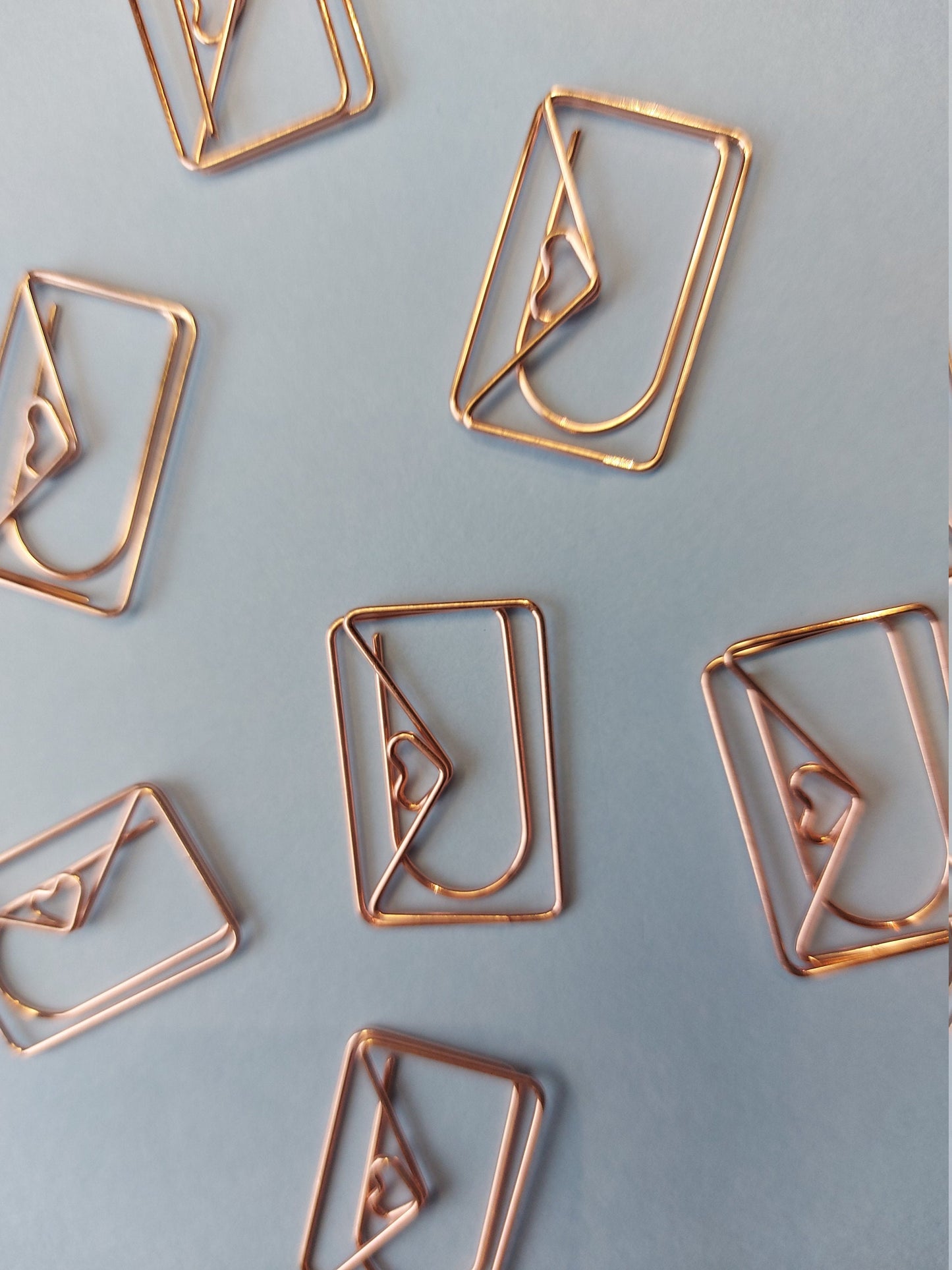 Rose Gold Envelope Heart Shaped Paperclip | Planner Accessories, Bullet Journal Supplies