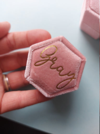Velvet Wedding Ring Box with Double Ring Slot |  Ring Bearer Box or Engagement Ring Box Perfect for Proposal & Wedding Ceremony