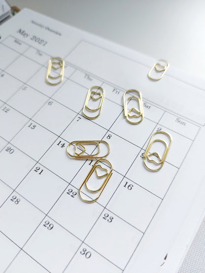 Gold Mini Heart Paperclip | Planner Accessories, Bullet Journal Supplies