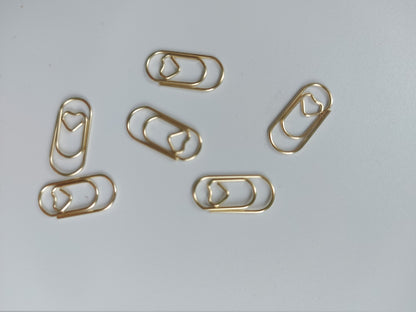 Gold Mini Heart Paperclip | Planner Accessories, Bullet Journal Supplies