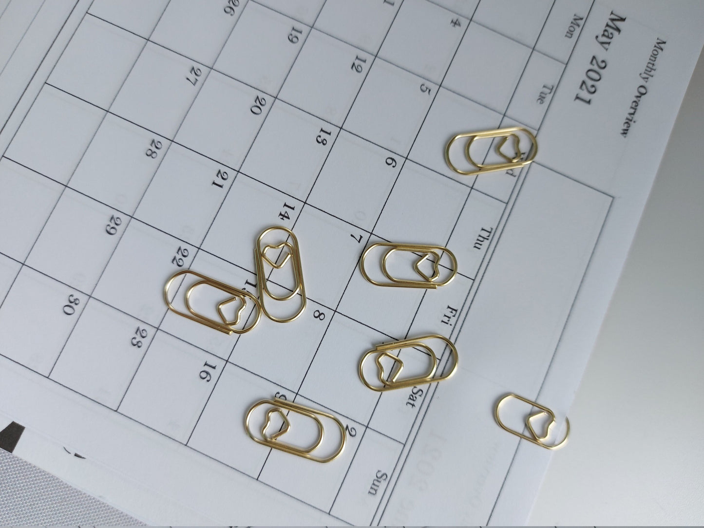 Gold Mini Heart Paperclip | Planner Accessories, Bullet Journal Supplies