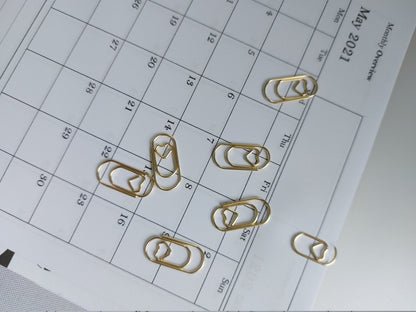 Gold Mini Heart Paperclip | Planner Accessories, Bullet Journal Supplies