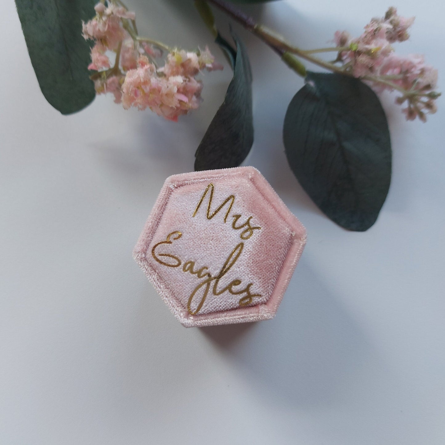 Velvet Wedding Ring Box with Double Ring Slot |  Ring Bearer Box or Engagement Ring Box Perfect for Proposal & Wedding Ceremony