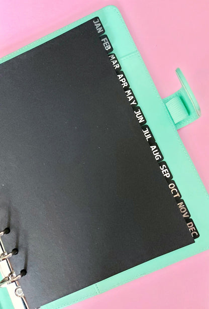 A5 SIDE TABBED Dividers | 5 or 12 Custom Tabs for A5 Organiser | Thick 200GSM Card