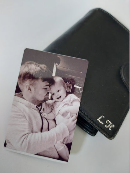 Photo wallet card Insert Polaroid style printed metal card , Personalised wallet keepsake gift for Boyfriend, wife, husband, girlfriend