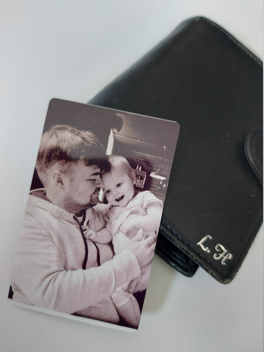 Photo wallet card Insert Polaroid style printed metal card , Personalised wallet keepsake gift for Boyfriend, wife, husband, girlfriend