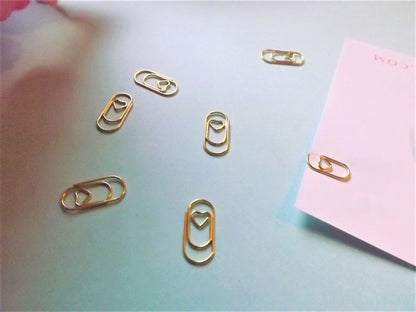 Gold Mini Heart Paperclip | Planner Accessories, Bullet Journal Supplies