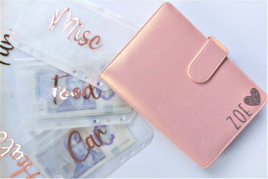 Personalised Budget Binder Finance Saving System | A6 Money Saving Plastic Cash Wallets | Personalised Categories on Cash Stuffing Envelopes