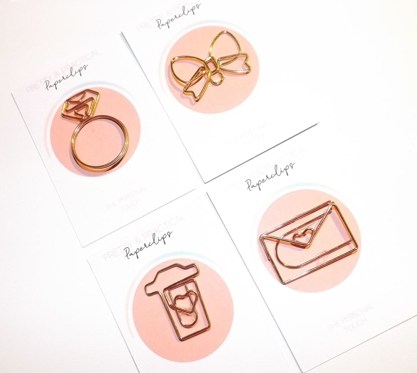 Paperclips Shaped in Hearts, Coffee Mugs, Bows & Engagement rings | Planner Accessories, Bullet Journal Supplies |
