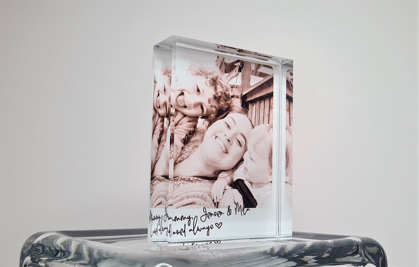 PERSONALISED PHOTO ACRYLIC Freestanding Block  | Polaroid Style with personalised photo, message for valentines, mothers day, wedding day