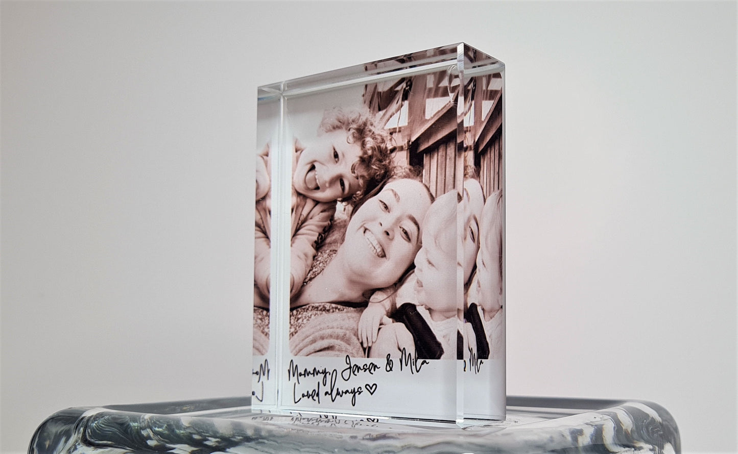 PERSONALISED PHOTO ACRYLIC Freestanding Block  | Polaroid Style with personalised photo, message for valentines, mothers day, wedding day