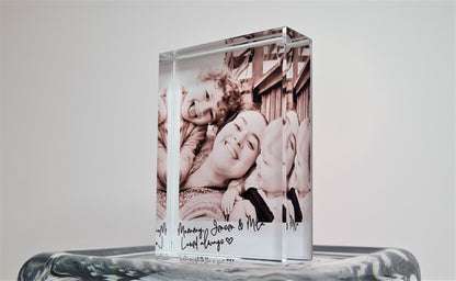 PERSONALISED PHOTO ACRYLIC Freestanding Block  | Polaroid Style with personalised photo, message for valentines, mothers day, wedding day