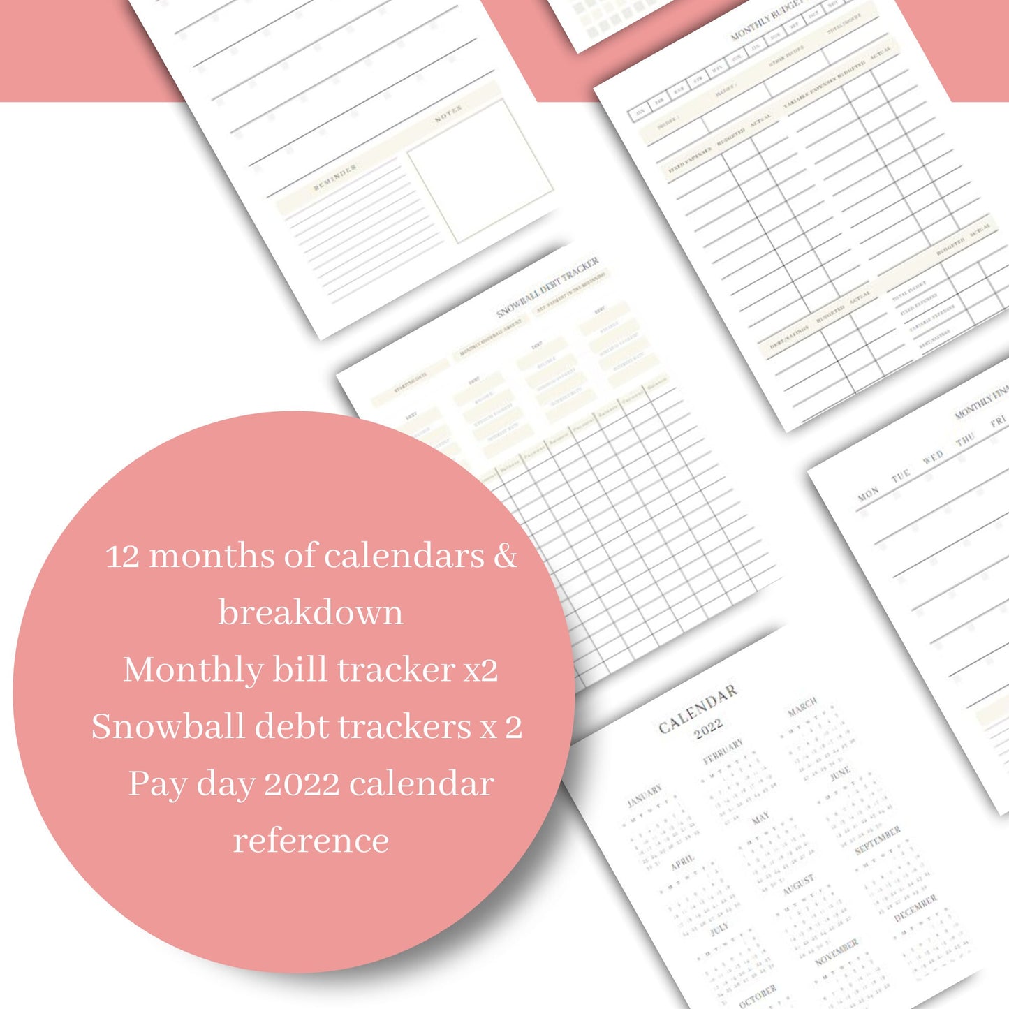 FINANCE BUDGET INSERTS | A5 Size Money Planner Organiser | Snowball debt tracker, Payday calendar, Monthly Calendar budget sinking funds