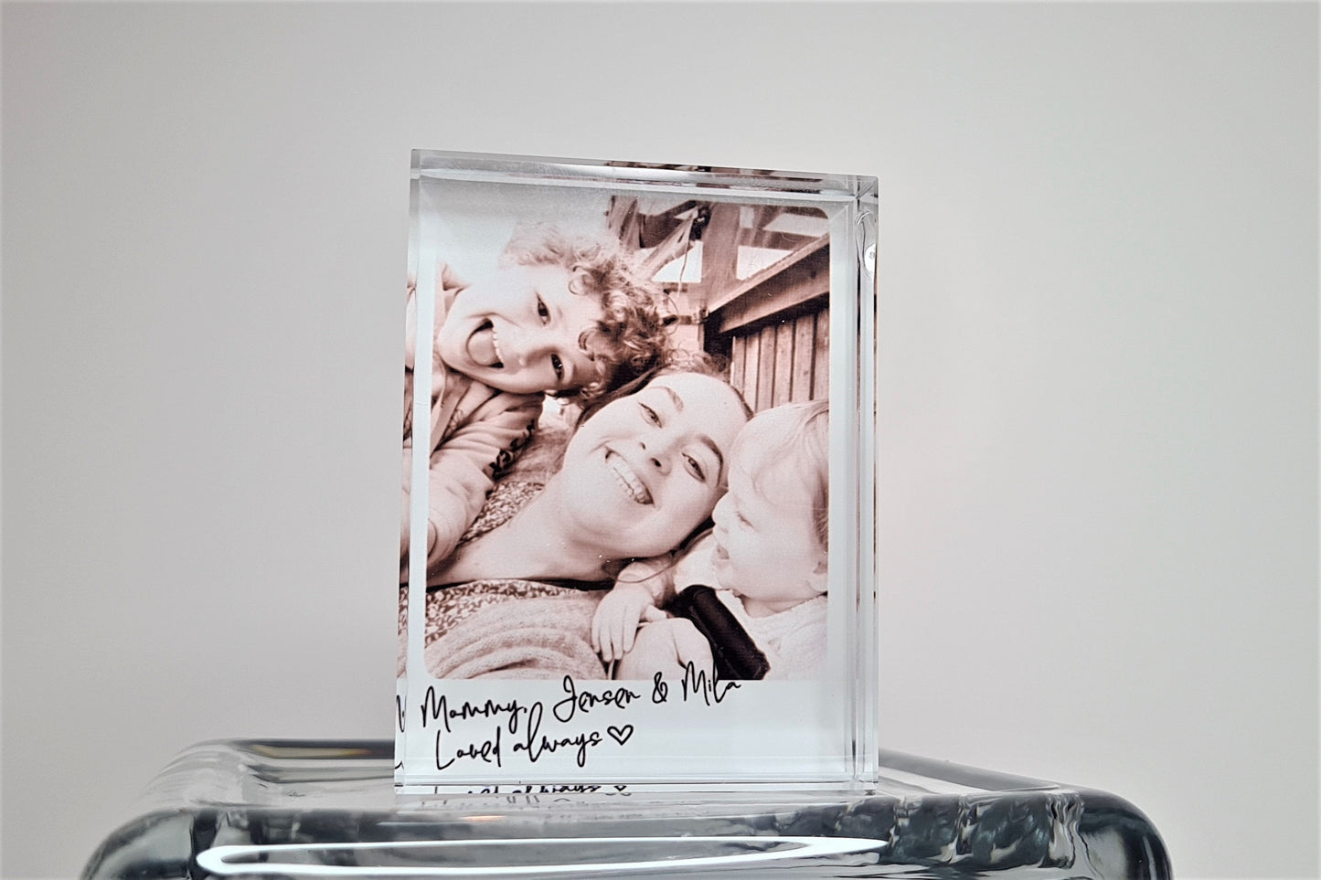 PERSONALISED PHOTO ACRYLIC Freestanding Block  | Polaroid Style with personalised photo, message for valentines, mothers day, wedding day