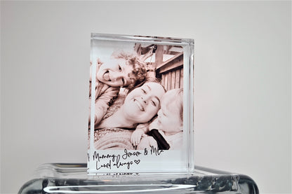 PERSONALISED PHOTO ACRYLIC Freestanding Block  | Polaroid Style with personalised photo, message for valentines, mothers day, wedding day