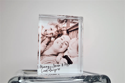 PERSONALISED PHOTO ACRYLIC Freestanding Block  | Polaroid Style with personalised photo, message for valentines, mothers day, wedding day