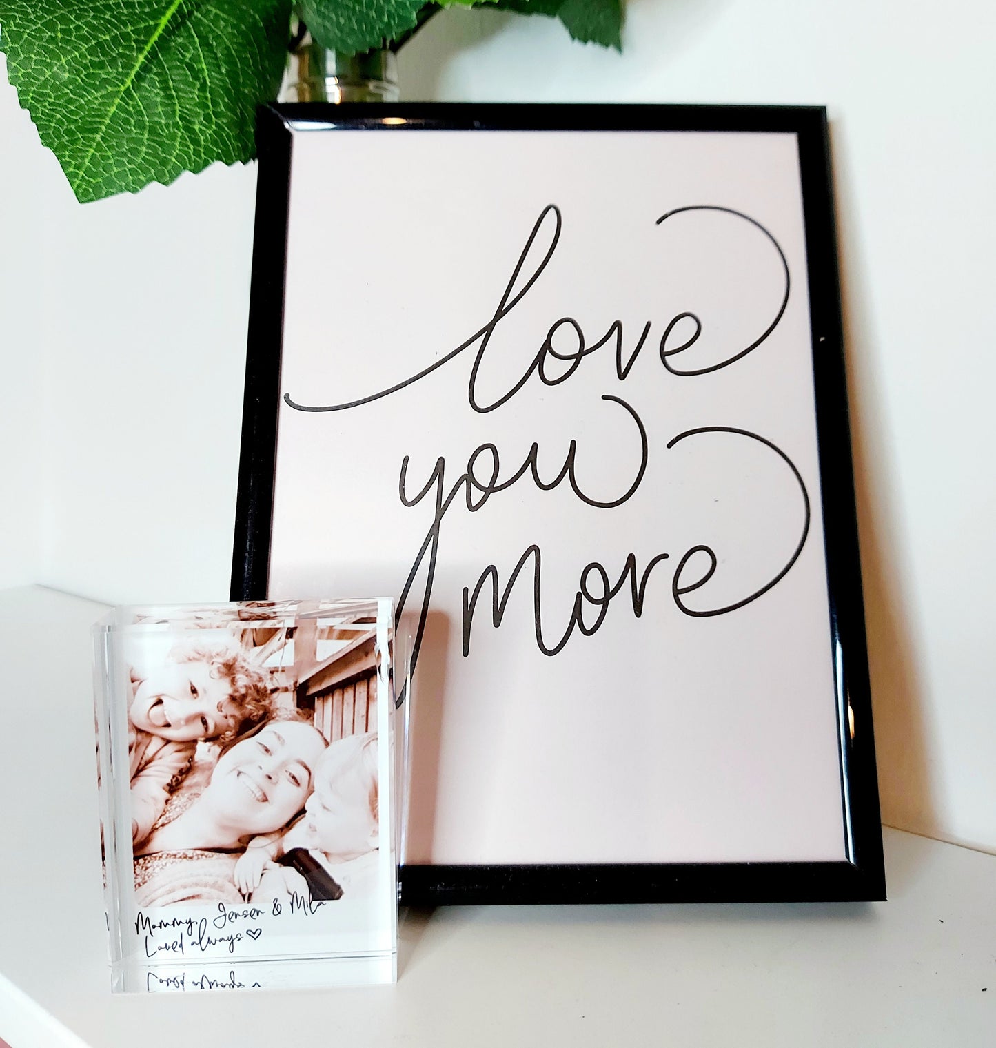 PERSONALISED PHOTO ACRYLIC Freestanding Block  | Polaroid Style with personalised photo, message for valentines, mothers day, wedding day