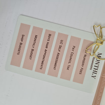 ROUTINE TASK CARDS | Personalised Planner routine reminder cards | Mini durable Task reminders printed for Selfcare, Cleaning, Weekly