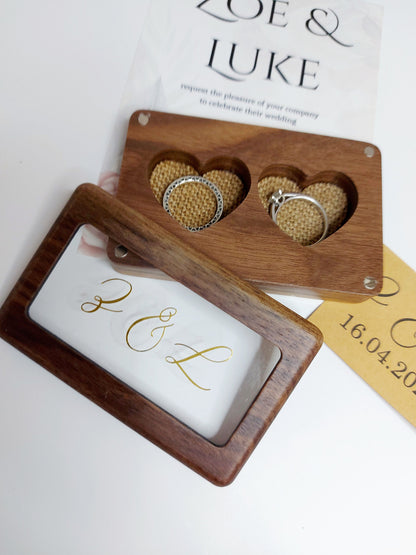Custom Wedding Ring Box, Wood Ring Box, Engagement Ring Box, Ring Bearer Ring Box, Ring Box Holder, Proposal Ring Box, Wedding Ring Box