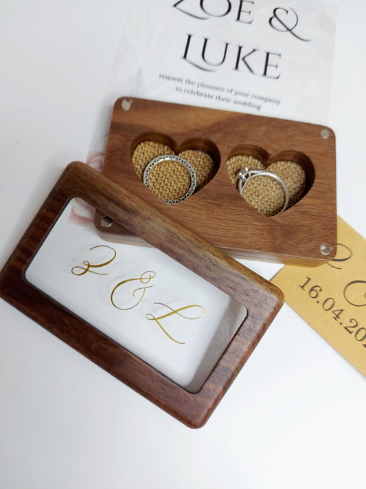 Custom Wedding Ring Box, Wood Ring Box, Engagement Ring Box, Ring Bearer Ring Box, Ring Box Holder, Proposal Ring Box, Wedding Ring Box