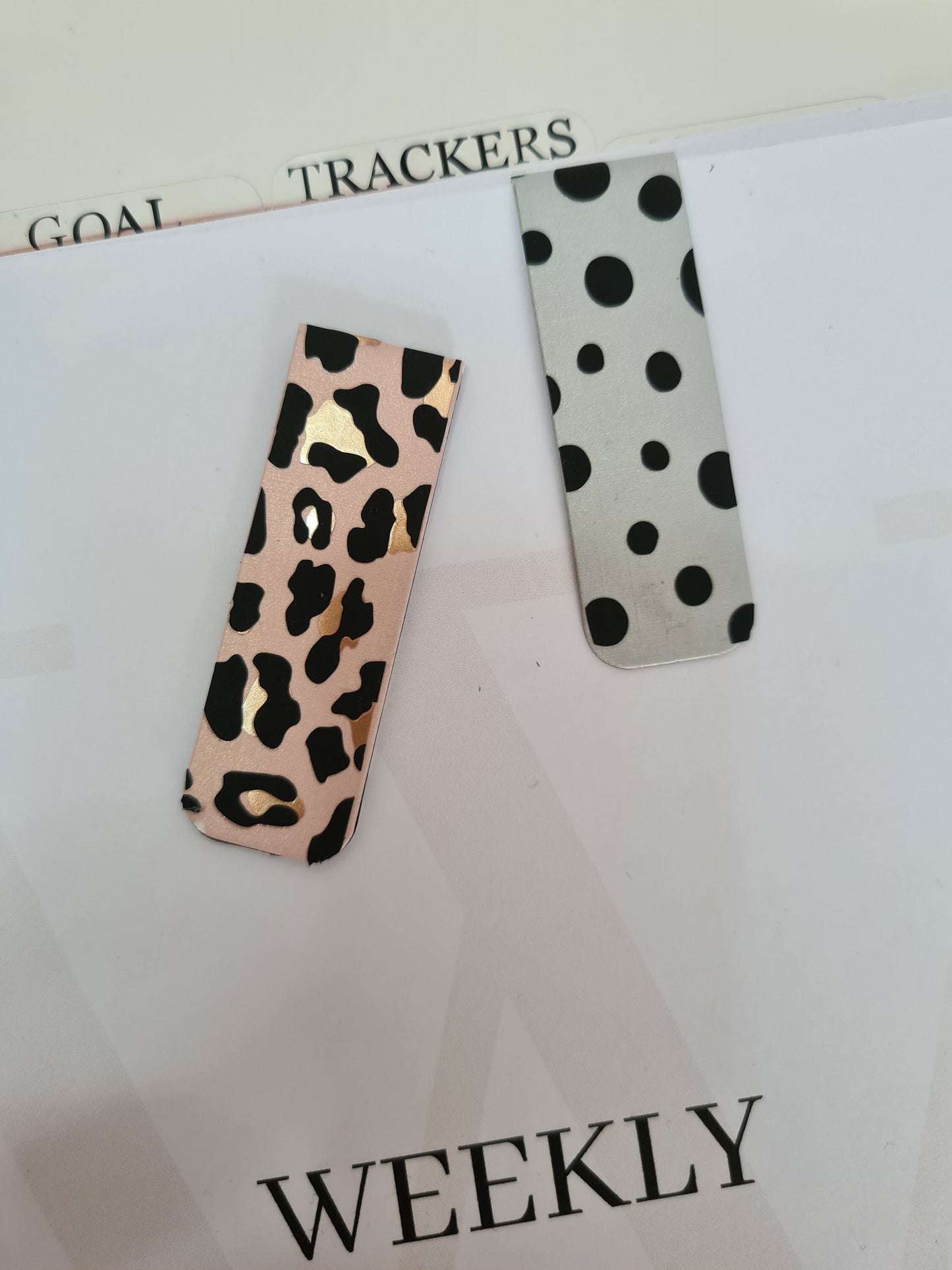 Magnetic Planner Paper Clip | Leopard print Polka Dot Planner Accessories | Paper Holder