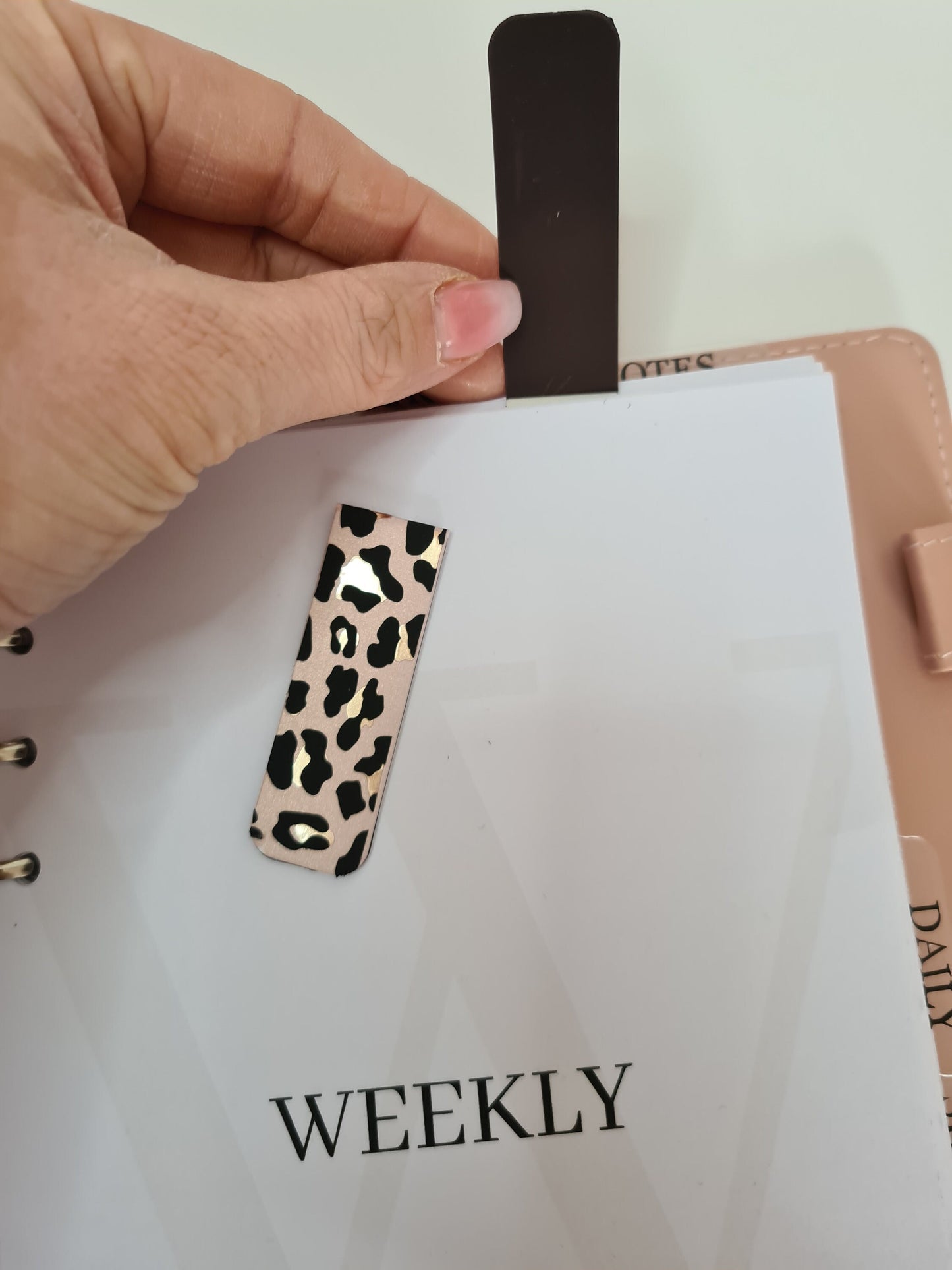 Magnetic Planner Paper Clip | Leopard print Polka Dot Planner Accessories | Paper Holder