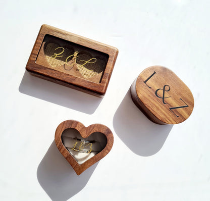 Custom Wedding Ring Box, Wood Ring Box, Engagement Ring Box, Ring Bearer Ring Box, Ring Box Holder, Proposal Ring Box, Wedding Ring Box