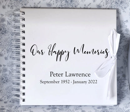 Personalised Book of Remembrance Scrapbook of Condolence Happy Memories Photo Book In Loving Memory Funeral Keepsake