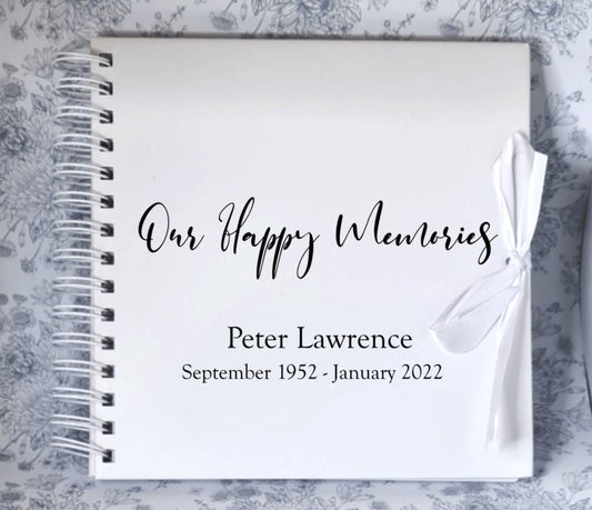 Personalised Book of Remembrance Scrapbook of Condolence Happy Memories Photo Book In Loving Memory Funeral Keepsake