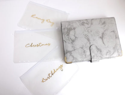 Large Personalised Savings Finance Budget Binder System | A5 Money Saving  Plastic Cash Wallets Planner | Personalised Categories