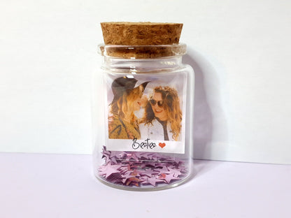 Personalised photo gift | Message in a glass bottle memory keepsake | Gift for Valentines, Mothers day, Anniversary for Him & Her