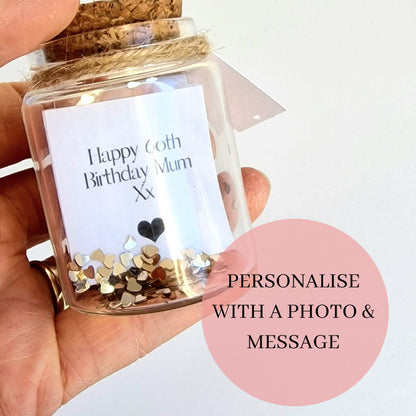 Personalised photo gift | Message in a glass bottle memory keepsake | Gift for Valentines, Mothers day, Anniversary for Him & Her