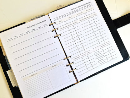 FINANCE BUDGET INSERTS | A5 Size Money Planner Organiser | Snowball debt tracker, Payday calendar, Monthly Calendar budget sinking funds