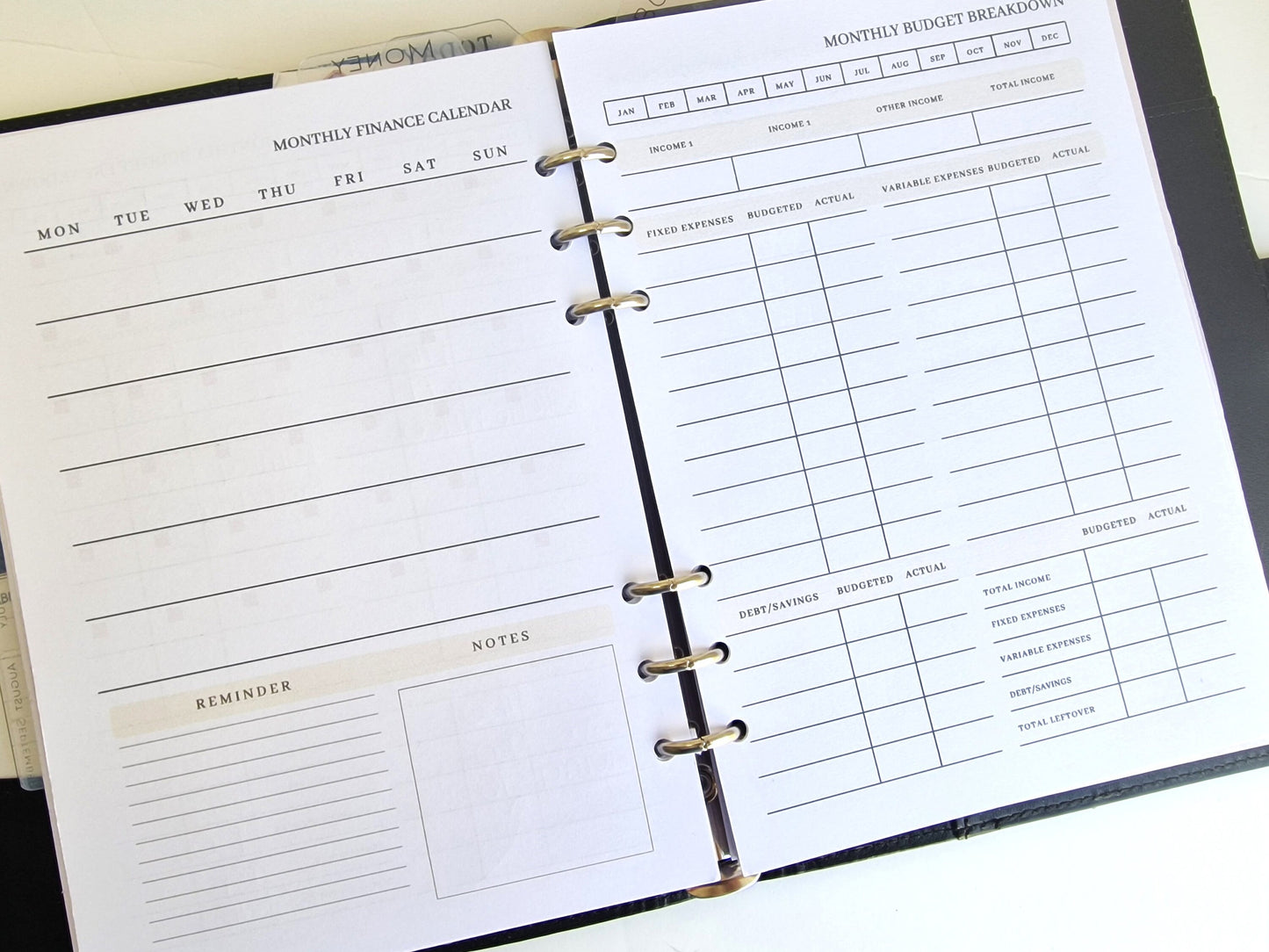 FINANCE BUDGET INSERTS | A5 Size Money Planner Organiser | Snowball debt tracker, Payday calendar, Monthly Calendar budget sinking funds